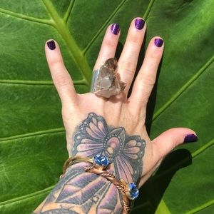 Smokey quartz adjustable ring